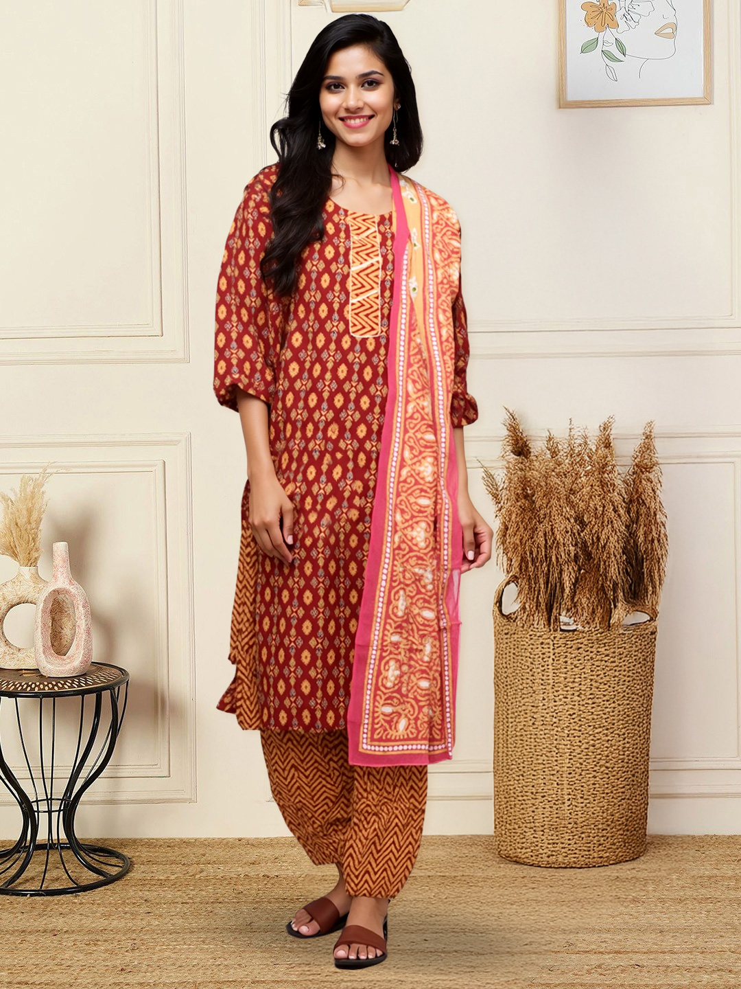 Picture of Embrace Ethnic Elegance Kurta with Pant & Dupatta Set